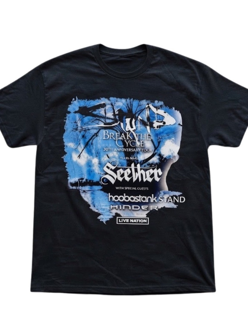 Staind Break The Cycle Tour Graphic Black Heavy Gildan T-Shirt